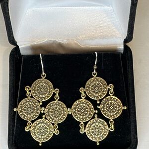 Lucky Brand Gold Medallion Earrings